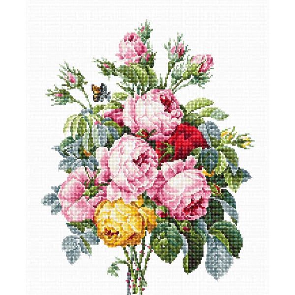Luca-S Set Punto Croce "Roses Ii"", Schema Aida, 25X32Cm"-image