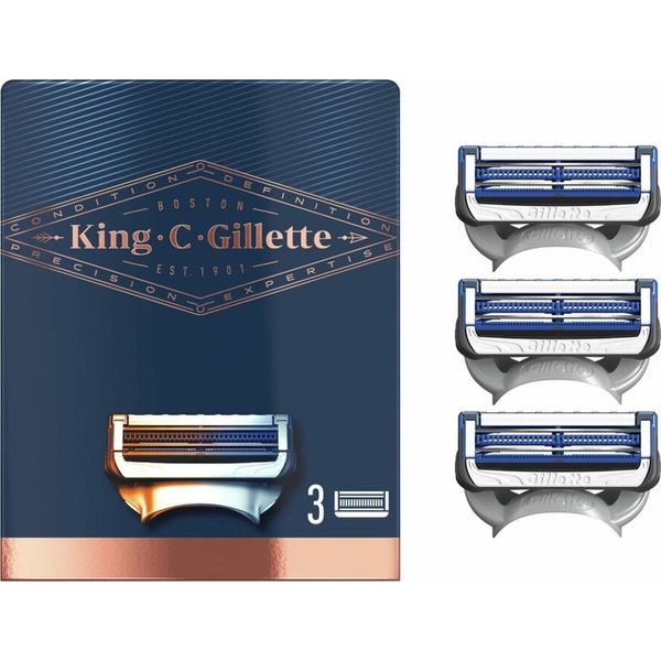 Lamette Da Barba King C. Gillette Neck - 3 Ricariche-image