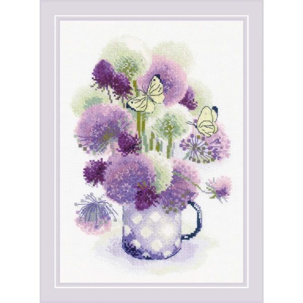 Riolis Set Punto Croce "Purple Allium"", Schema Di Conteggio, 21X30Cm"-image