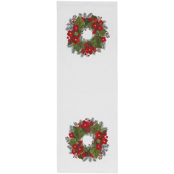 Eva Rosenstand Set Punto Croce "Begonia E Bacche"", Schema Di Conteggio, 30X85Cm"-image