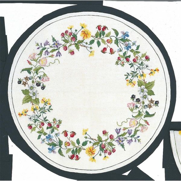 Eva Rosenstand Set Tovaglia A Punto Croce "Winde-Kranz"", Schema Di Conteggio, 42 Diam.Cm"-image
