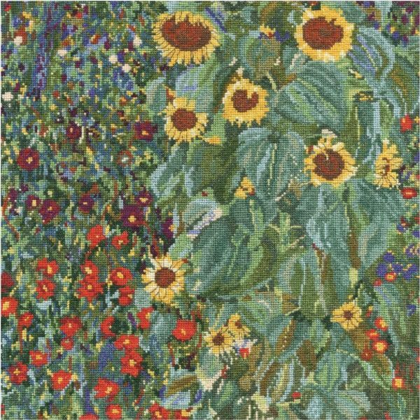 Dmc Set Punto Croce "Giardino Del Contadino Con Girasoli Di Gustav Klimt"", Schema Di Conteggio, 28,5X28,5Cm"-image