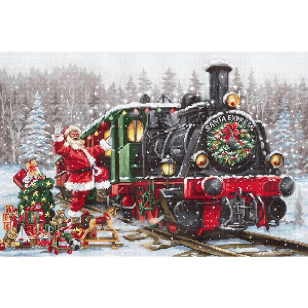 Luca-S Set Per Punto Croce "Babbo Natale - Express"", Schema Contato, 42X28Cm"-image