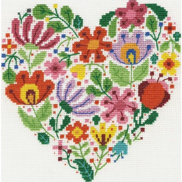 Dmc Set Punto Croce "Bouquet Of Love"", Schema Di Conteggio, 17,8X17,8Cm"-image