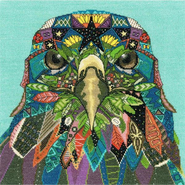 Fuori Produzione Bothy Threads Set Per Punto Croce "Jewelled Eagle"", Schema Contato, XSTU1, 32X32Cm"-image