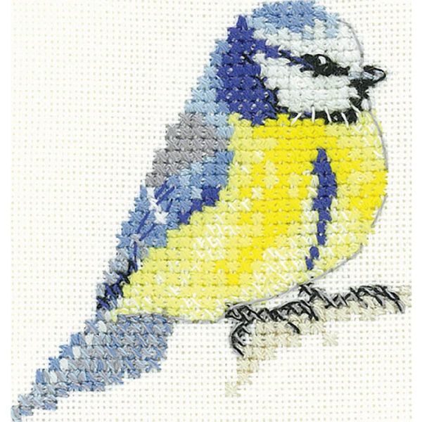 Set Per Punto Croce Heritage Aida "Blue Tit"", Schema Contato, LFBT1511-A, 6X6,5Cm"-image