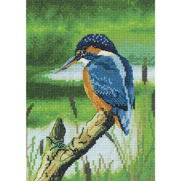 Set Per Punto Croce Heritage Con Tessuto Contato "Kingfisher"", Schema Contato, NAKF1508-E, 15X21Cm"-image