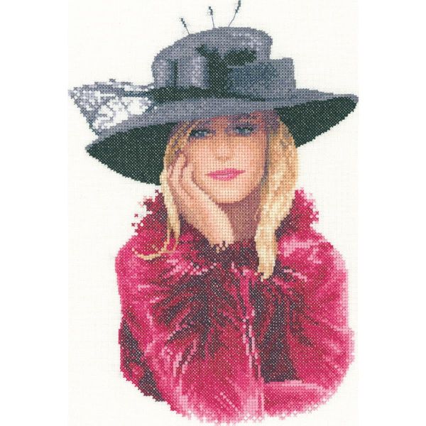 Fuori Produzione Set Per Punto Croce Heritage In Aida "Stephanie (A)"", Schema Contato, JLST1223-A, 18X26,5Cm"-image