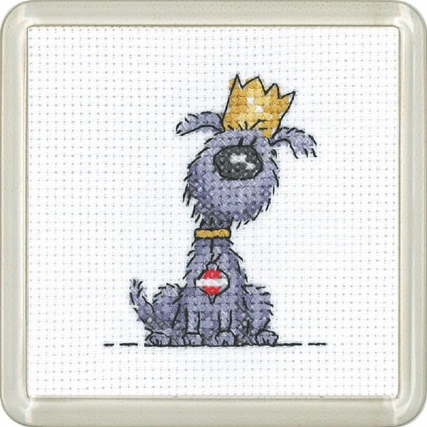 Set Per Punto Croce Heritage In Aida "Christmas Time"", Schema Contato, CGCT1586-A, Sottobicchiere 7,5X7,5Cm"-image