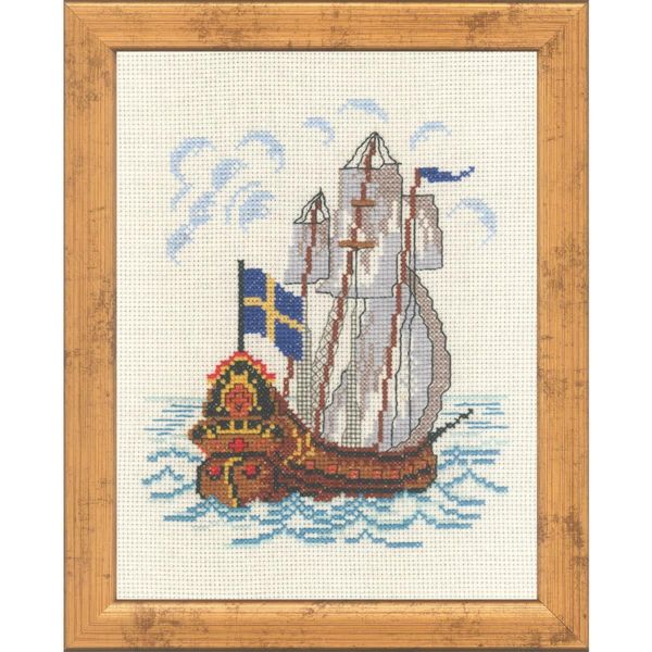 Set Per Punto Croce Permin "Nave Svedese"", Schema Per Il Conteggio, 21X26Cm, 92-0916"-image