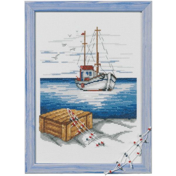 Set Per Punto Croce Permin "Schooner"", Schema Per Il Conteggio, 20X28Cm, 92-2308"-image