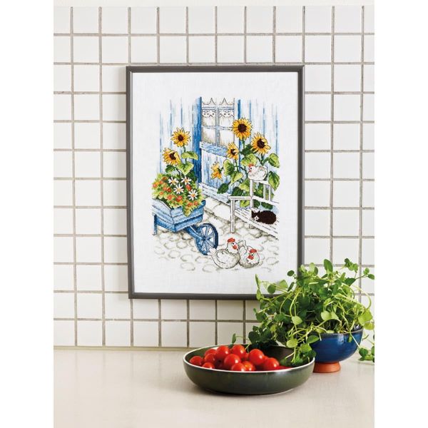 Set Per Punto Croce Permin "Galline"", Schema Per Il Conteggio, 30X40Cm, 92-1410"-image