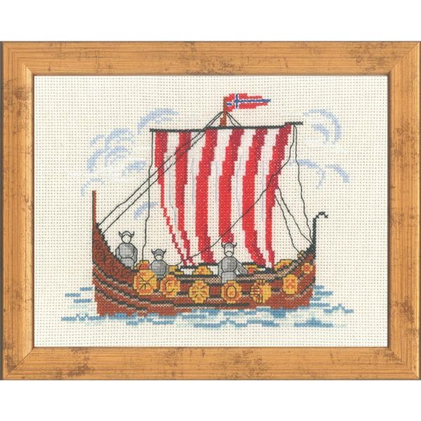 Set Per Punto Croce Permin "Nave Vichinga"", Schema Per Il Conteggio, 21X26Cm, 92-0904"-image