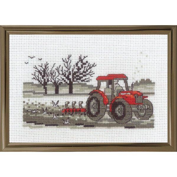 Set Per Punto Croce Permin "Trattore"", Schema Per Il Conteggio, 15X10Cm, 13-1390"-image