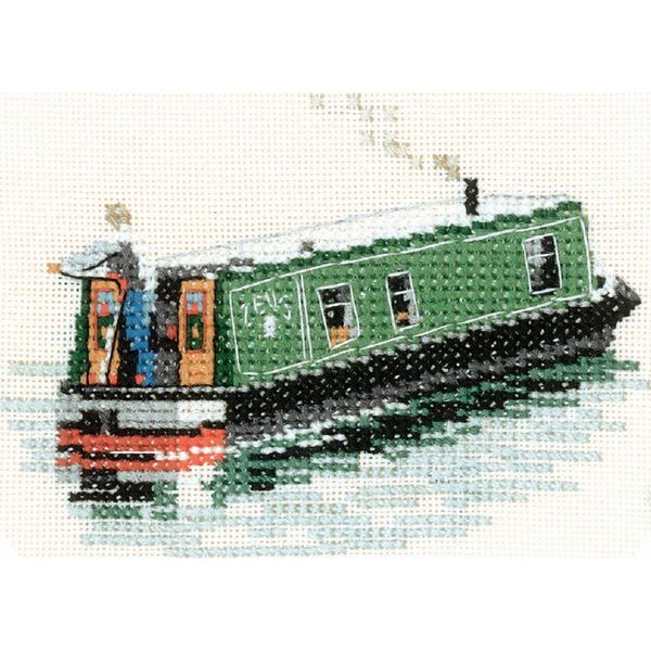 Set Per Punto Croce Heritage In Aida "Modern Narrow Boat (A)"", Schema Contato, NBMN944-A, 10,5X7,5Cm"-image