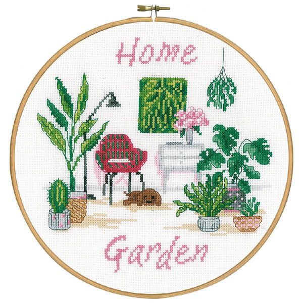 Vervaco Set Punto Croce Con Telaio Da Ricamo "Home Garden"", Schema Di Conteggio, Diam 20Cm."-image