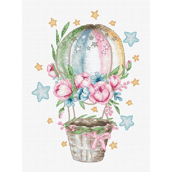 Luca-S Set Per Punto Croce "Balloon"", Schema Contato, 13,5X19Cm"-image