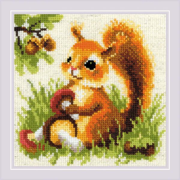 Riolis Set Punto Croce "Scoiattolo"", Schema Di Conteggio, 20X20Cm"-image