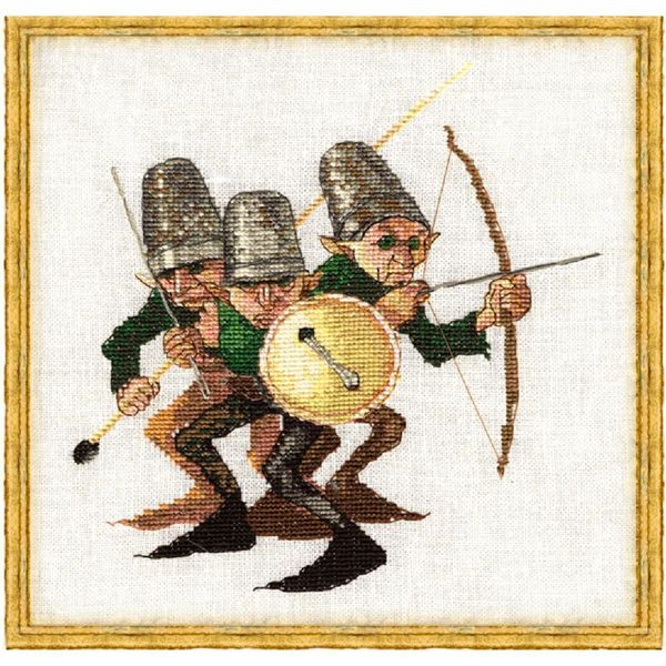 Set Punto Croce Nimue "La Guerra Dei Bottoni"", Schema A Contati, 3K, 17X18Cm"-image