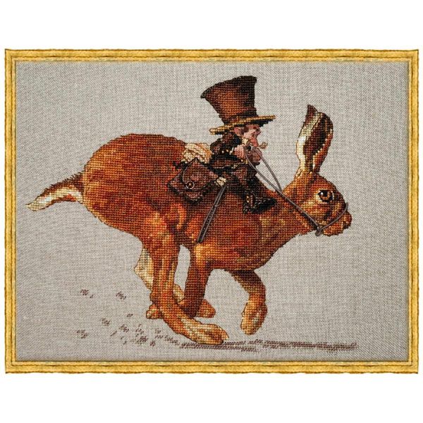 Set Di Punti Croce Nimue "Il Coniglio E Il Postino"", Schema Per Il Conteggio, 72K, 20X16,5Cm"-image