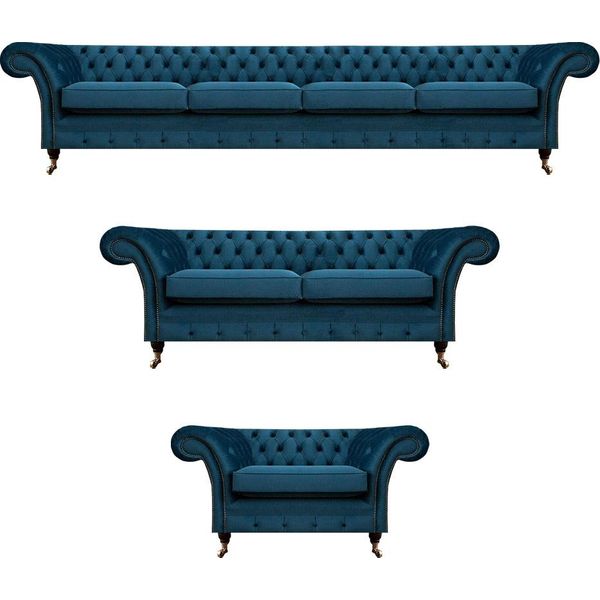 Set Di Divani Di Design Set Di Divani Chesterfield Da Salotto Divano Imbottito 4+2+1-image