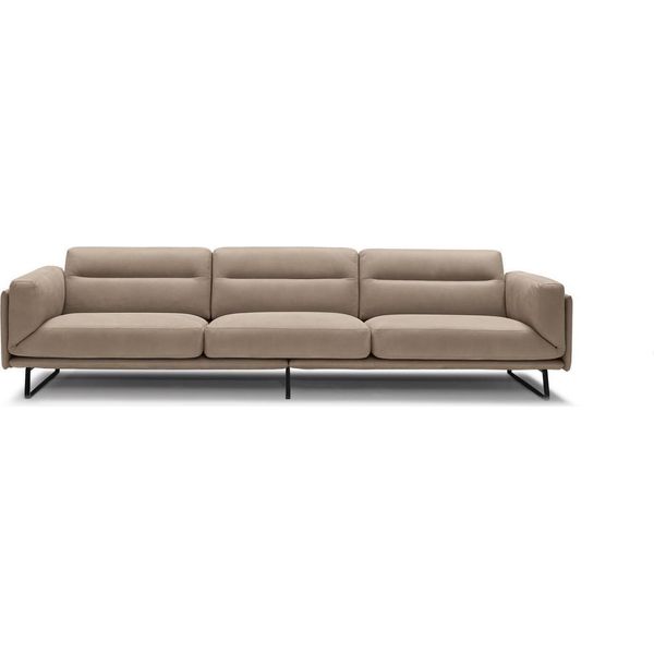 Divano 4 Posti In Pelle Divani Di Lusso Design Divano Beige Tappezzeria Di Lusso Quattro Posti Xxl-image