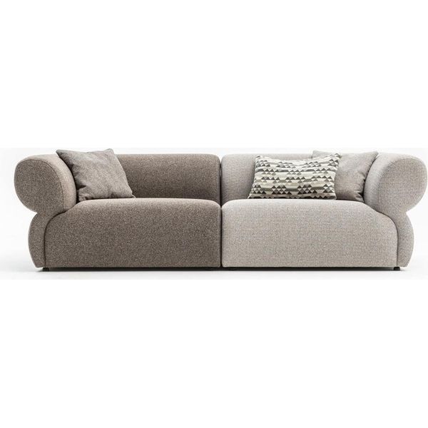 Divano Lusso 3 Posti Grigio Imbottito Divano Soggiorno Tre Posti 250Cm-image