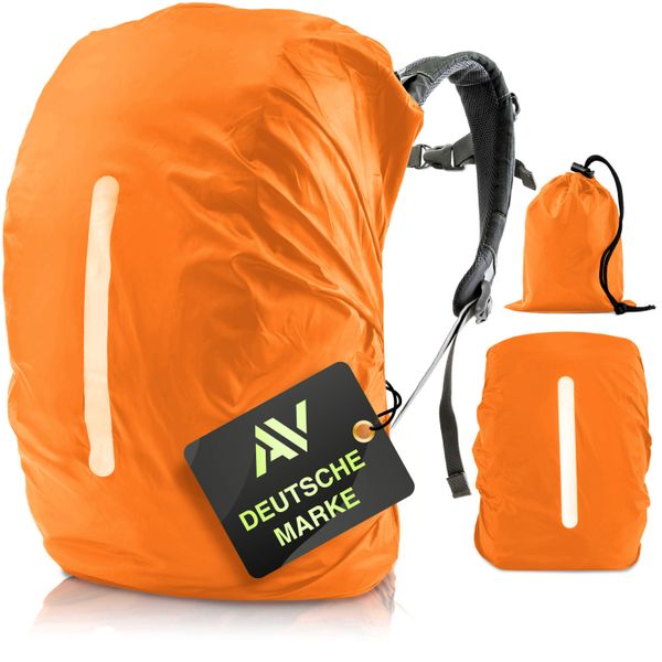 Avana Copertura Antipioggia Per Zaini (26-40L) Copertura Antipioggia Impermeabile Zaino Scuola Copertura Zaino Riflettente Arancione - Taglia M-image