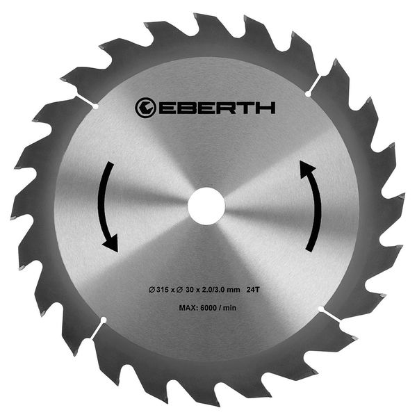 Lama Per Sega Circolare Eberth Lama Per Sega Circolare In Acciaio Con Denti In Metallo Duro Per Tagli In Legno (Diametro 315 Mm, Foro 30 Mm, Spessore Lama 2,0 Mm)-image