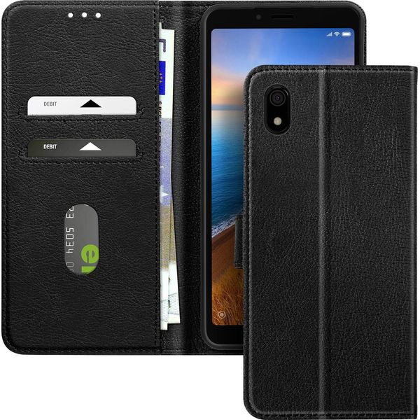 Avizar, Custodia In Pelle Finta Con Funzione Di Supporto Per Xiaomi Redmi 7A, Nero-image
