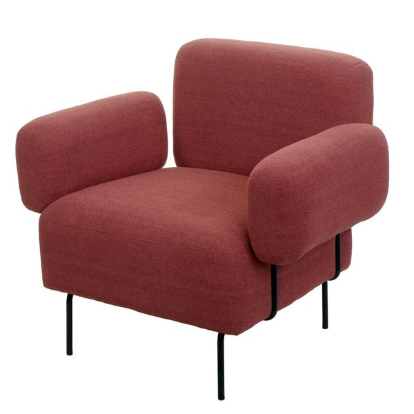 Lounge-Sessel MCW-L83, Cocktailsessel Polstersessel Sessel, Stoff/Textil Metall ~ Altrosa-image