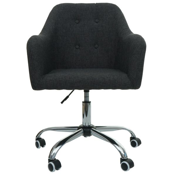 BüRostuhl MCW-L92, Drehstuhl Schreibtischstuhl Computerstuhl BüRosessel Stuhl, Mit Armlehne ~ Stoff/Textil Dunkelgrau-image