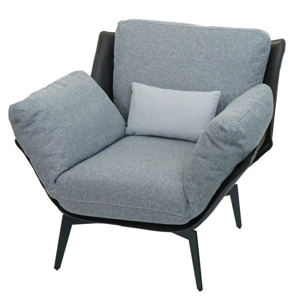 Sessel MCW-L82, Lounge-Sessel Cocktailsessel Polstersessel Relaxsessel, Kunstleder Stoff/Textil Metall ~ Schwarz-image