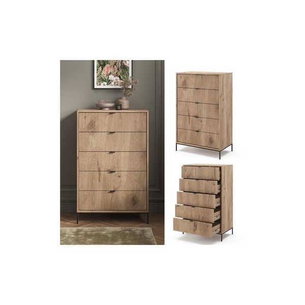 Vicco Kommode Eliza Viking Oak 76 X 120 Cm Mit 5 Schubladen-image