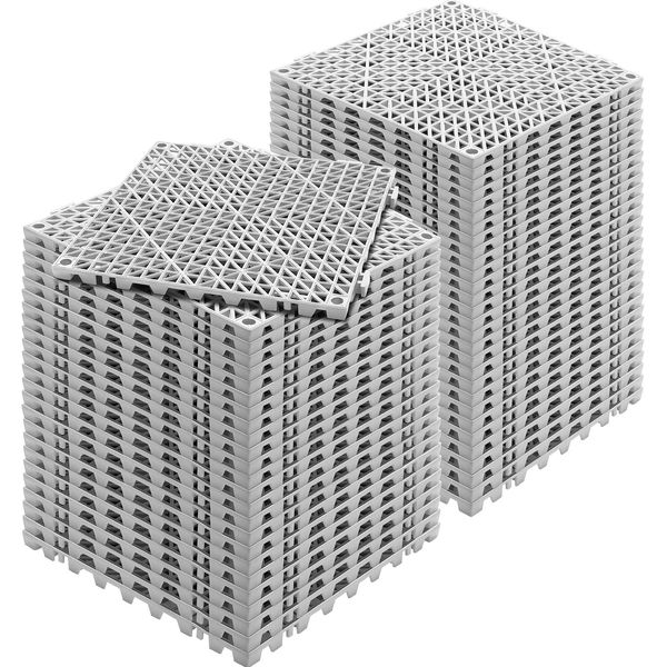 Vevor Piastrelle Ad Incastro 55 Pz. Piastrelle Per Pavimenti Piastrelle Per Pavimenti Drenanti, Piastrelle Per Pavimenti 30 X 30 Cm Piastrelle Per Pavimenti Quadrati Per Esterni Terrazza Piastrelle Per Pavimenti In Pvc Bagno, Piscina, Toilette, Grigio-image