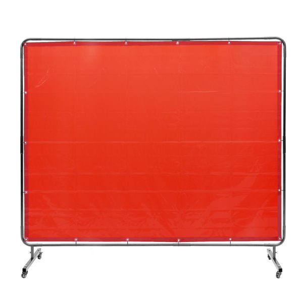 Tenda Per Saldatura Vevor 1,8 X 2,4 M Tenda Di Protezione Per Saldatura In Vinile Ignifugo Parete Di Protezione Per Saldatura Con 4 Ruote Girevoli E Protezione Uv A 6 Stadi Coperta Per Saldatura Protezione Per Saldatura Rosso-image