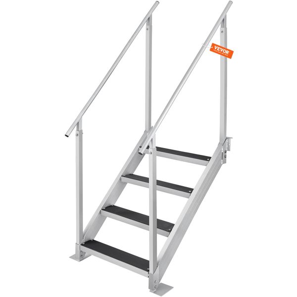 Vevor Scaletta Da Bagno A 4 Gradini Con Due Corrimano Scaletta Per Barca 800X1850X1750Mm Scaletta Per Piscina In Lega Di Alluminio Scaletta Per Scale 250Kg Di Portata 55X10Cm Pedali Ideale Per Porti Piscine Barche-image