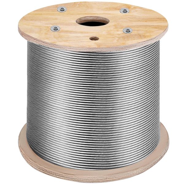 Vevor 150 M Di Fune In Acciaio Inox Da 3,2 Mm T316 Fune In Acciaio Inox Zincata-image