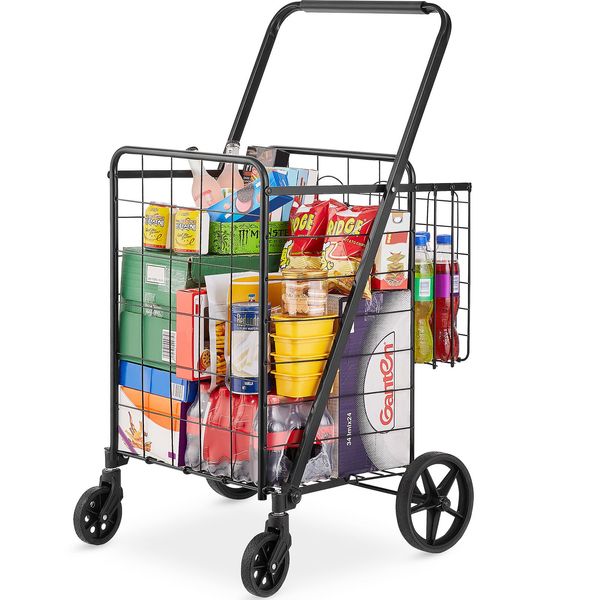 Vevor Carrello Della Spesa Carrello Della Spesa Pieghevole Da 50 Kg, Carrello Della Spesa Carrello A Mano Multifunzionale, Carrello Della Spesa Pieghevole Per Biancheria, Generi Alimentari, Attrezzi Da Campeggio Ecc.-image