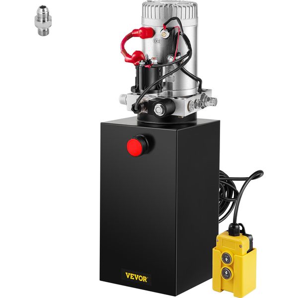 Pompa Idraulica Vevor 10L Pompa Ribaltabile A Semplice Effetto Da 1,6-3 Kw Con Serbatoio Metallico Da 10L Telecomando Con Cavo Da 4,5 M-image