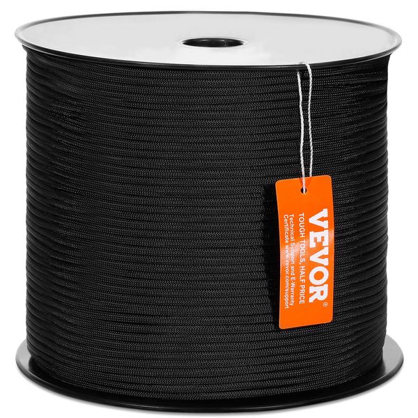Vevor Corda Di Nylon Intrecciata, 3/16 Di Pollice X 1000 Piedi, 32 Fili, Carico Di Rottura Di 720 Libbre, Corda Per Arrampicata All'aperto, Corda Per Arboristi Per Escursioni Su Roccia, Campeggio, Oscillazione, Calata In Corda Doppia, Salvataggio-image