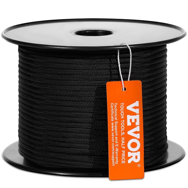 Vevor Corda Di Nylon Intrecciata, 3/16 Di Pollice X 250 Piedi, 32 Fili, Carico Di Rottura Di 720 Libbre, Corda Per Arrampicata All'aperto, Corda Per Arboristi Per Escursioni Su Roccia, Campeggio, Oscillazione, Calata In Corda Doppia, Salvataggio-image