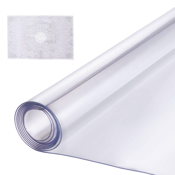 Vevor Tovaglia In Plastica, 137,2 X 137,2 Cm, Spessore 1,5 Mm, Protezione Trasparente Per Tavolo, Tappetino Quadrato In Pvc Per Scrivania, Tappetino Impermeabile E Facile Da Pulire, Tovaglia, Per Ufficio, Cassettiera, Tavolo Da Pranzo, Comodino-image