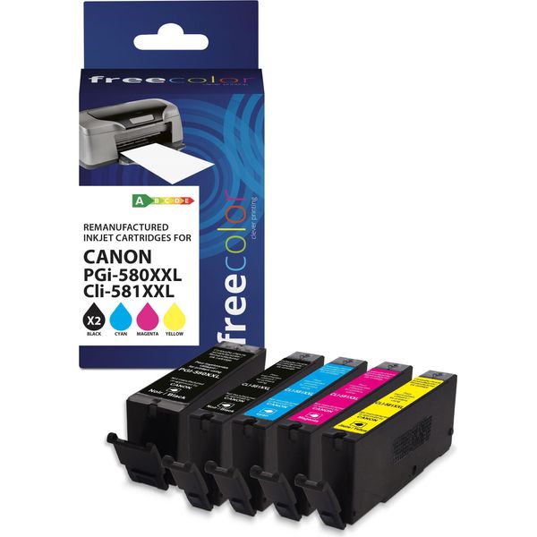 Freecolor K10503F7 Freecolor Patrone Canon PGI-580XXL Black+Cli-581Xxl Bk/C/M/Y Remanufactured-image