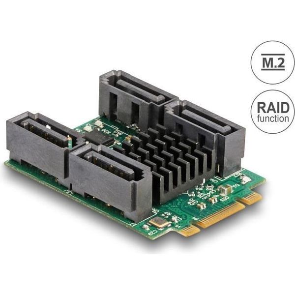 Delock Konverter M.2 Key B+M Stecker Zu 4 X Sata Stecker Mit Raid Und Hyperduo (61062)-image