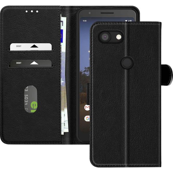 Avizar, Custodia In Ecopelle Con Funzione Di Supporto Per Google Pixel 3A, Nero-image