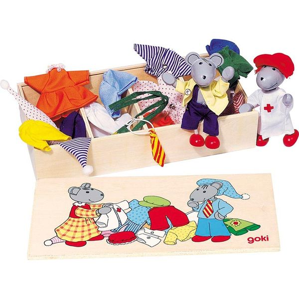 Goki SO271 Scatola Dei Vestiti Di Mouse Per Bambole Pieghevoli, Multicolore (1 Set)-image