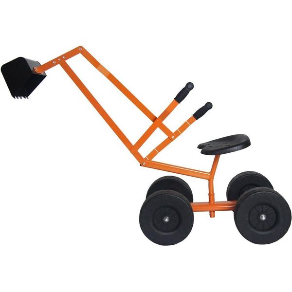 Escavatore Da Seduti Costway, Escavatore Da Seduti Per Bambini In Metallo, Escavatore Per Sabbia Ruotabile A 360° Con Pala Per Bambini Da 3 Anni (Arancione)-image