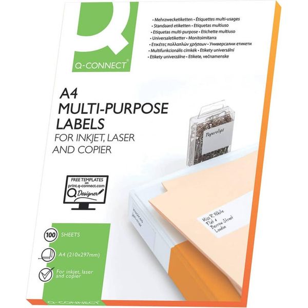 Q-Connect® KF10658 Etichette Inkjet+Laser+Copia - 105,0X57,0 Mm, Bianco, 1000 Pezzi/100-image