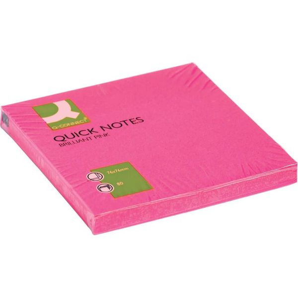 Q-Connect® KF10516 Note Adesive Brillanti - 76 X 76 Mm, Rosa-image